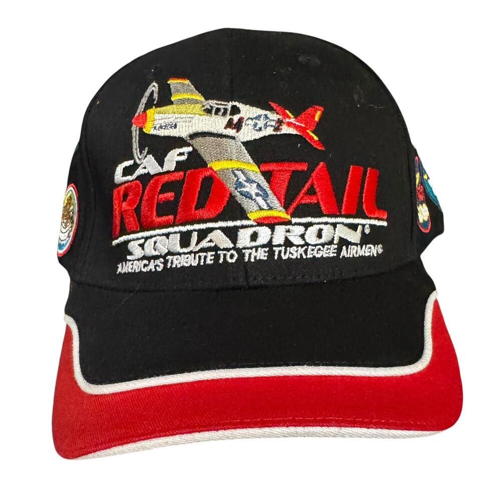 CAF Red Tail Squadron Cap Hat Tuskegee Airmen WW2 Pilot Airplane Adjustable
